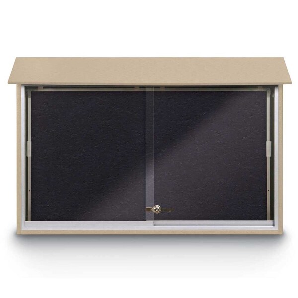 Outdoor Enclosed Combo Board, 72"x36", Bronze Frame/Black Porc & Pearl